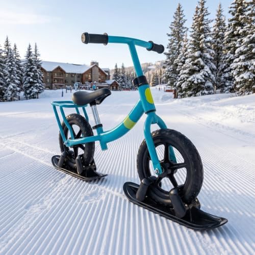 Colaxi 2 Pieces Snow Skis Snow Sledge Balance Bike into Sled Snowmobile Skiing Sled Attachment for Lakeside