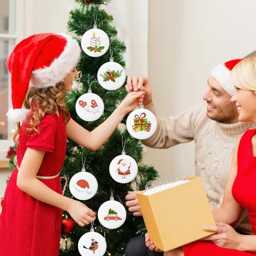 Zubebe 72 Pcs 4 Inch Christmas Blank White Ball Ornaments