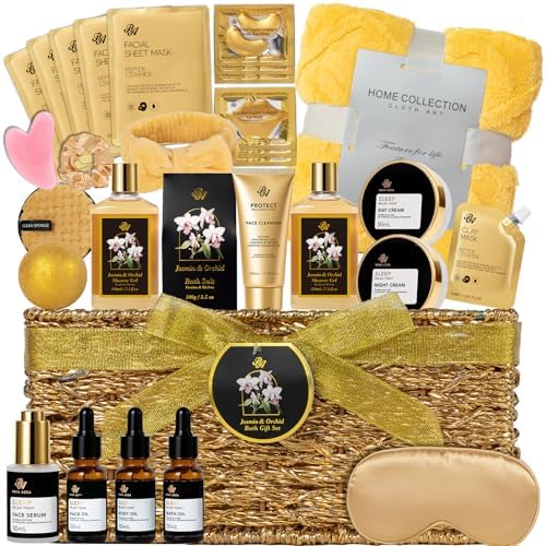 Gifts for Women, 35 Pcs Orchid Bath & Body Gifts Basket, Get Well Soon Gift