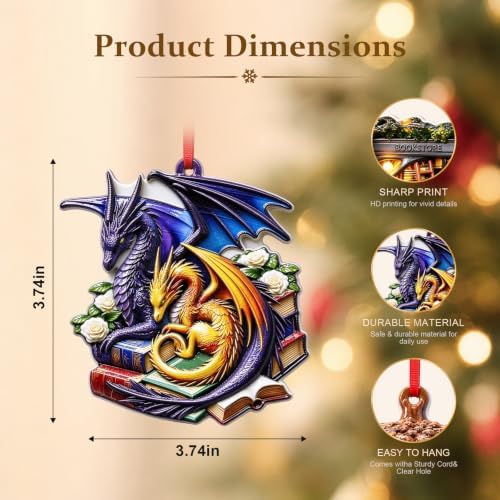 Dragon Christmas Decorations, Christmas Holiday Ornaments, Gift for Dragon