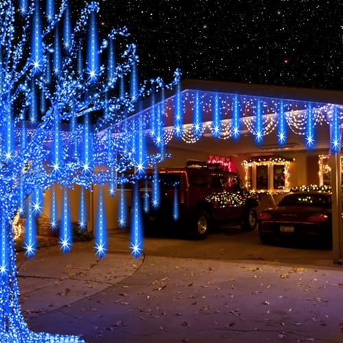 Aukora Outdoor Christmas Lights,UL Certified Meteor Shower Lights Blue