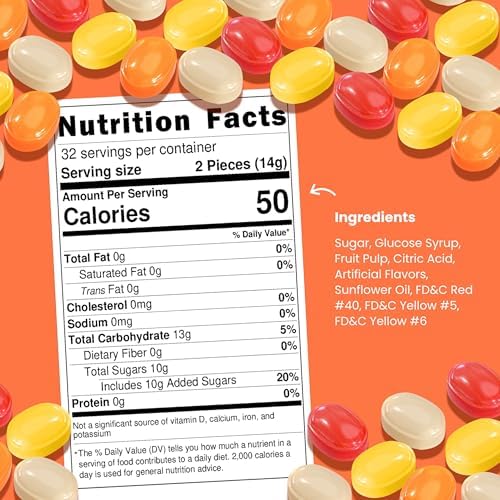 Cambie Assorted Fruit Hard Candy Individually Wrapped - 4 lbs Fruit Candy