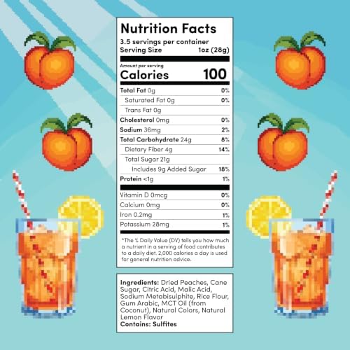 Final Boss Sour Fruit Candy, Lemon Iced Tea Peaches, Level 3 (4 Pack)