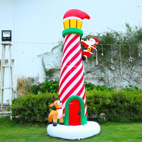 Lulu Home 10FT Christmas Inflatable Decoration, Lighthouse Style