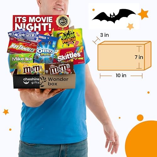 Movie Night Halloween Gifts Basket - Candy Gifts With Movie Snack Trays