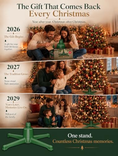 COOLWUFAN Rotating Christmas Tree Stand for 9 ft Artificial Trees