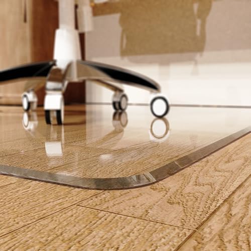 MESAILUP Beveled Edge Office Chair Mat for Carpet or Hardwood Floor 36" x 46" Clear Chair Mats for a Smooth Glide and Easy Roll On/Off, Heavy Duty and Non-Slip Pad Floor Ultimate Desk Chair Mat