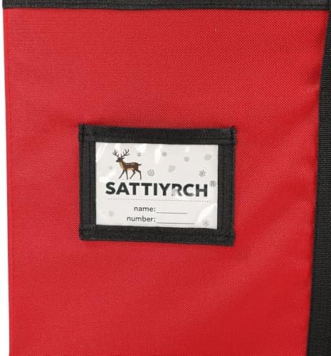 Sattiyrch Christmas Ornament Storage Box,8 Trays with Customizable Dividers,Canvas,Dust-Proof, Collapsible,Portable with Dual Handles,Holds Up to 128 x 2.36 Ornaments