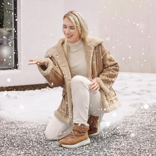FitVille Womens Wide Snow Boots Fur Lined Boots for Women Winter Warm Boots Wide Width Womens Outdoor Snow Booties
