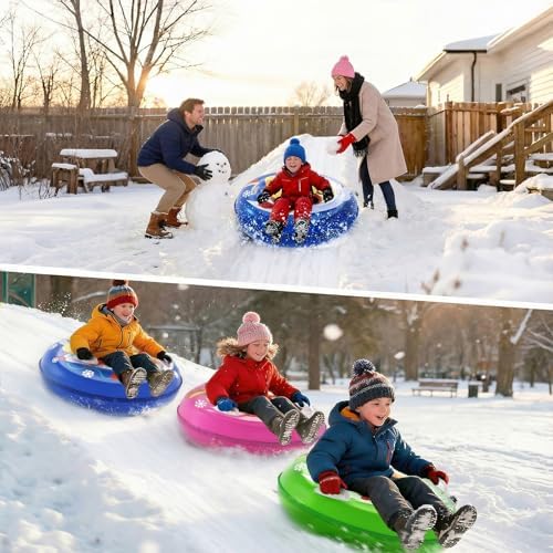 3-Pack Snow Tubes for Kids, 36" Inflatable Snow Sleds