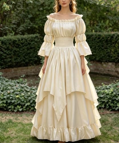 Women's Gothic Witch Dress Medieval Renaissance Costume Victorian Dress