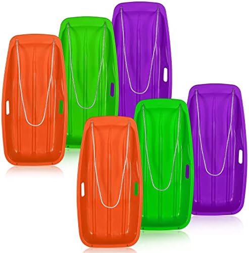 Jerify 6 Pcs 35 in Plastic Snow Sled for Kids Adults