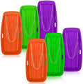 Jerify 6 Pcs 35 in Plastic Snow Sled for Kids Adults