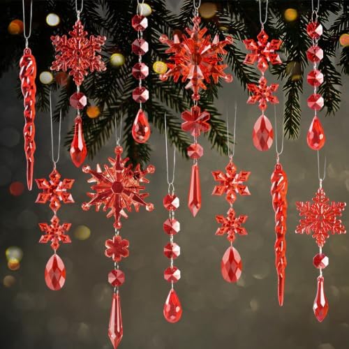 Crystal Christmas Ornaments for Tree Decorations, Winter Wonderland Party