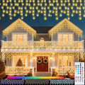Pooqla 35 Colors Icicle Lights for Outside, 58FT Icicle Christmas Lights
