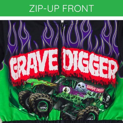 Monster Jam French Terry Racing Zip Up Coverall Infant to Big Kid Grave Digger El Toro Loco Megalodon