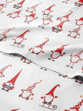 Christmas Sheet Set, Holiday Gnomes Red, Holiday Xmas Bedding Set - Twin XL