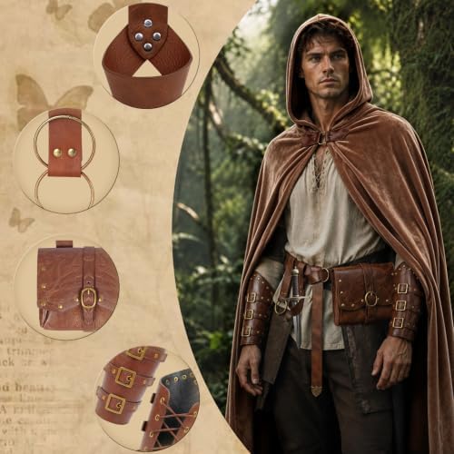 Renaissance Costume for Men, Viking Cloak Set, Ren Faire Halloween