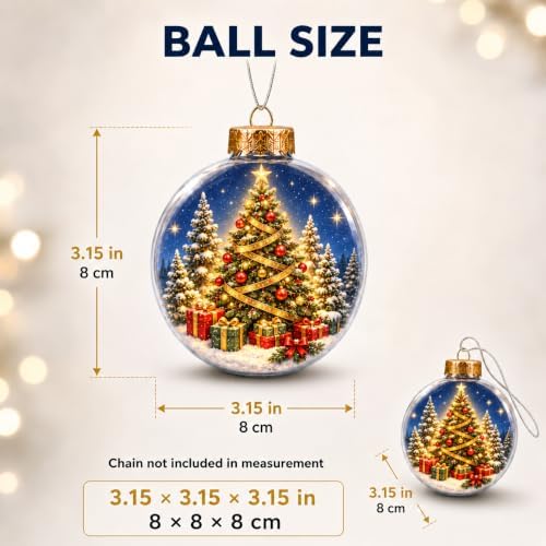 6 Pack Lighted Christmas Ball Ornaments with Concealed LED Wire