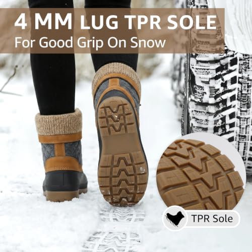 STQ Women's Duck Boots Waterproof Winter Snow Boot