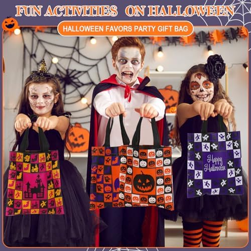 Sweetude 120 Pcs Halloween Tote Bags Bulk Halloween Trick Treat with Handle