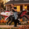 Inflatable Riding Dino Costume for Adults, Battery Powered Blow Up Suit for Halloween Gag
