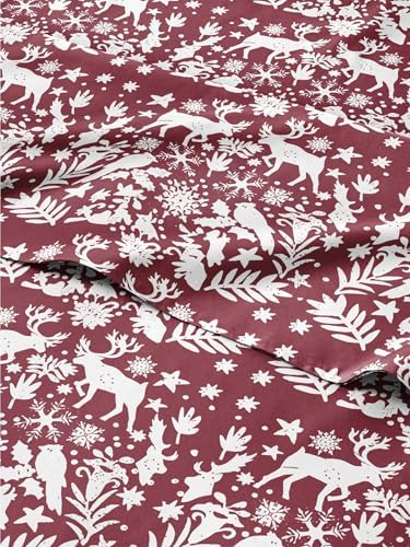 Christmas Sheet Set, Nordic, Holiday Xmas Bedding Set - Cal King Size