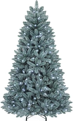 YITAHOME 6ft Prelit Blue Christmas Tree w/Adjustable Lighting System