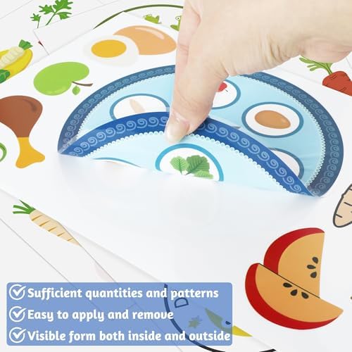 63 PCS Passover Decorations, 9 Sheets Colorful Passover Window Clings with Seder Plates Stars of David Eggs Red Wine Patterns, Double-Sided Jewish Decor for Pesach Party Supplies Home School