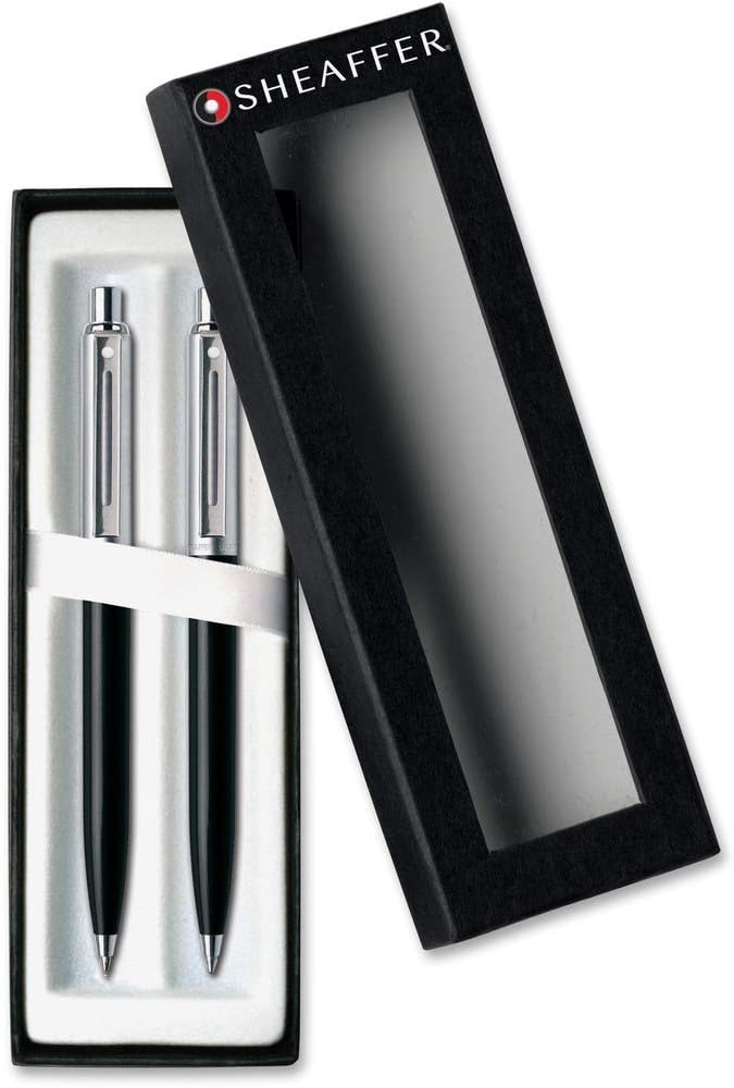 Sheaffer Sentinel Black Ballpoint Pen & 0.7mm Pencil with Chrome Trim