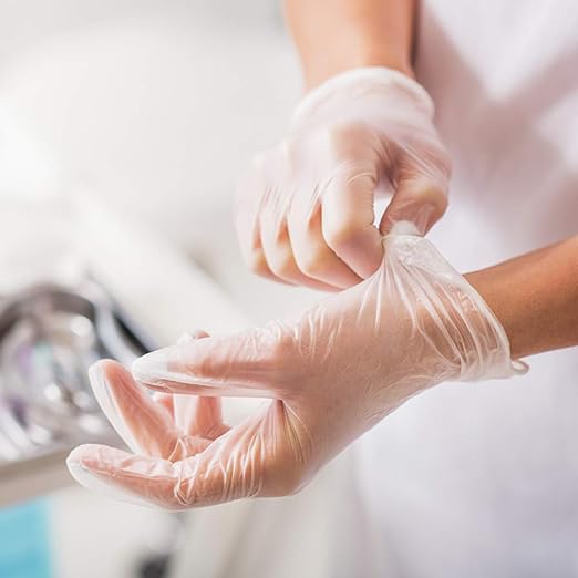 Intco Basic Medical Clear Vinyl Exam Gloves,Disposable Gloves-Latex-Free&Powder-Free for Medical,Cleaning,Food Safe-VGPF3002 (Case of 1000,Clear), Medium