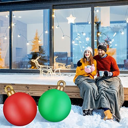 Jetec 4 Pcs Giant Inflatable Christmas Ball, Solid, Color 3