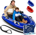 2 Person Snow Sled, Inflatable Heavy Duty Snow Tube for Kids & Adults