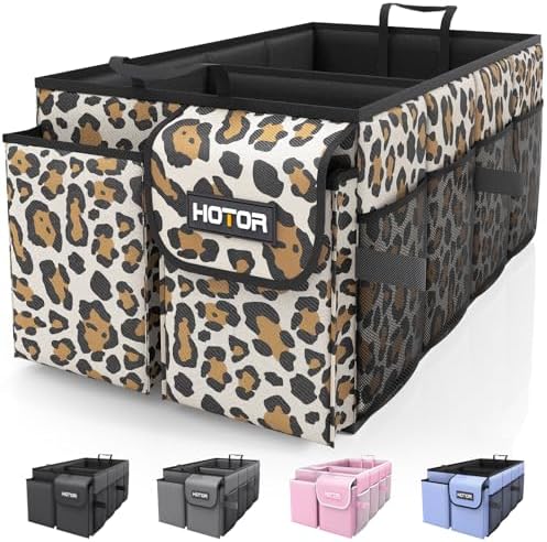 HOTOR Trunk Organizer - Foldable Car Organizer for SUVs & Sedans Storage