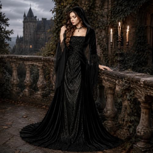 Women Deluxe Witch Dress Renaissance Vampire Halloween Costume
