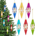 Soaoo 6 Pack Glass Christmas Ornaments,Multicolor Retro Christmas Ornament