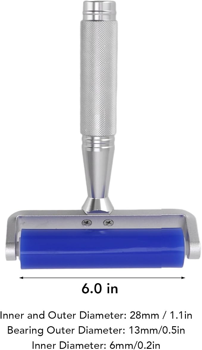 Silicone Manual Lint Remover Roller with Ergonomic Metal Handle Reusable Static Fabric Pet Hair Cleaner for Clothes Couch 12 inch Easy Grip Tool