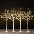 4 Pack 4FT Lighted Birch Trees, 192 LED Twinkling Trees, 2 Lighting Modes