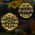 Christmas Decorations,LED Light Balls Outdoor,2 Pack,Warm White