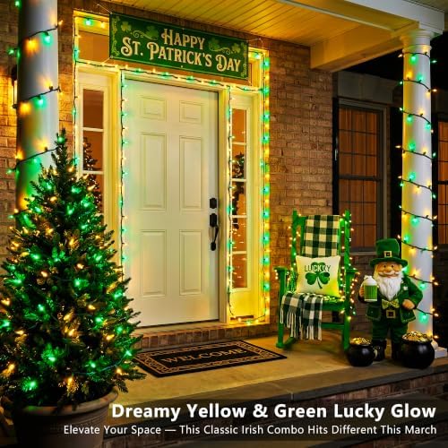BrizLabs Christmas Lights, 100 Count 19.7ft Yellow & Green String Lights