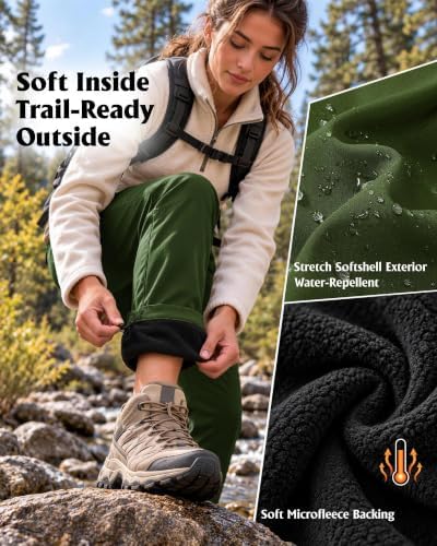 Women's Fleece-Lined Softshell Hiking Pants
