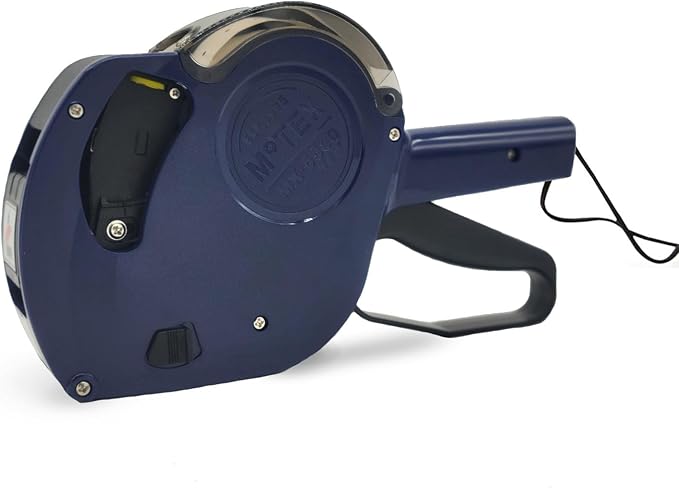 Motex MX-5500 New Version 1 Line 8 Digits Price Tag Gun – Pre-Loaded 1,000 White Sticker Labels and Pre-Loaded Inker with 1 Ink Refill - for Grocery Store, Retail Shop, Garage Sale (Dark Blue)