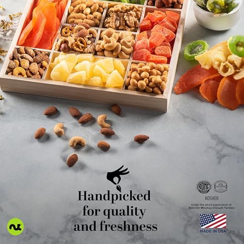 NUT CRAVINGS - Dried Fruit & Mixed Nuts Gift Basket (12 Assortments)