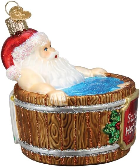 Old World Christmas Santa's Hot Tub Tree Ornament