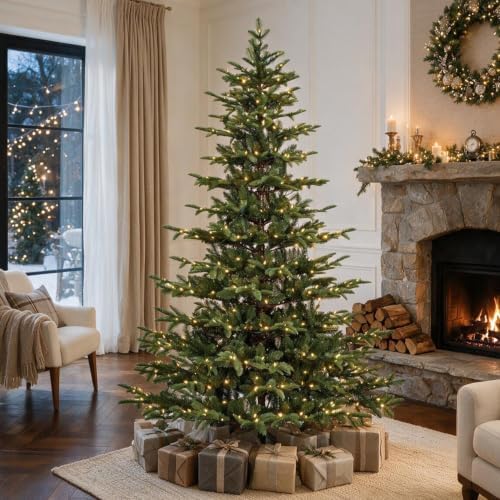 7.5ft Prelit Layer Christmas Tree with 450 Warm White LEDs