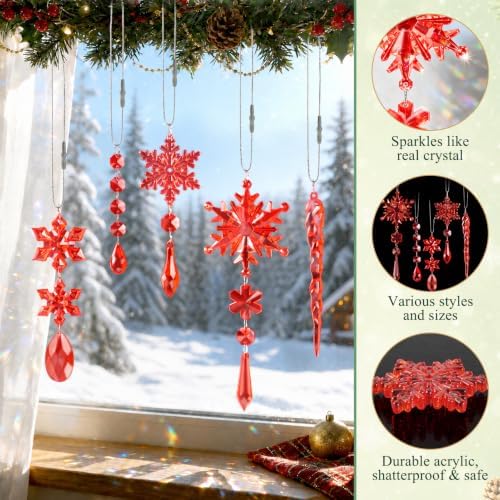 Crystal Christmas Ornaments for Tree Decorations, Winter Wonderland Party