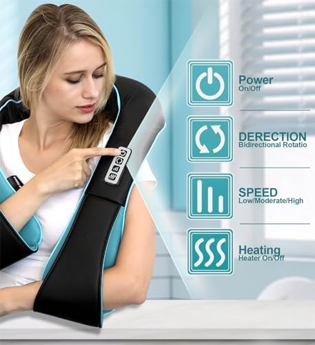 Mo Cuishle Shiatsu Neck & Shoulder Massager with Heat, Gifts for Men Women