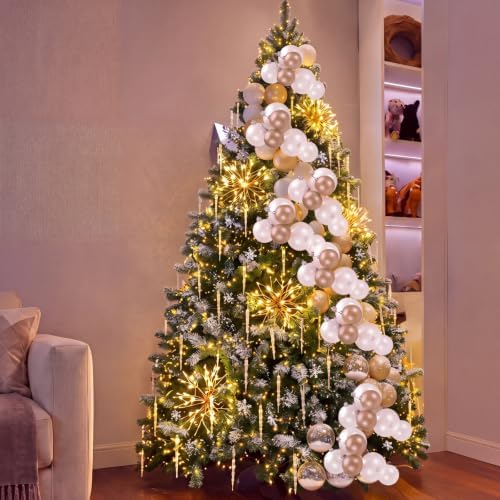Roowest 4 Sets Large Gold White Christmas Ball Clusters Ornaments Decor