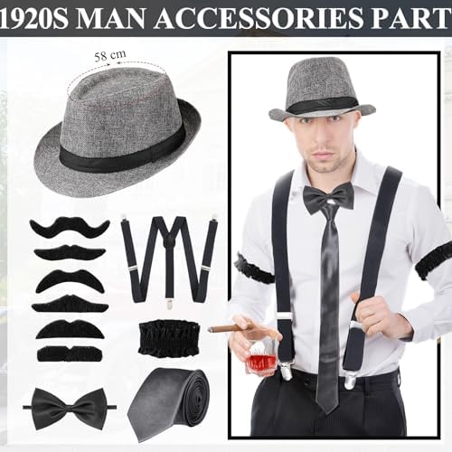 1920s Couples Costume Set Flapper Dress Hat