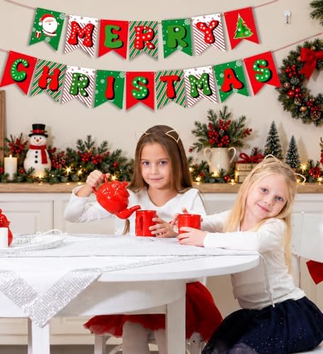 Christmas Decorations,Merry Christmas Banner,Xmas Decor for Home Fireplace
